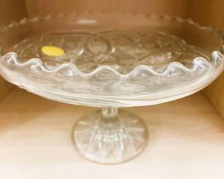 Pressed Glass Pedestal Cake Stand