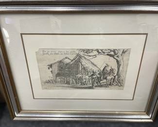 Framed Etching The Bohemians Marching