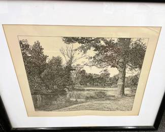 Print Untitled Lake Scene by Rick Dufpei