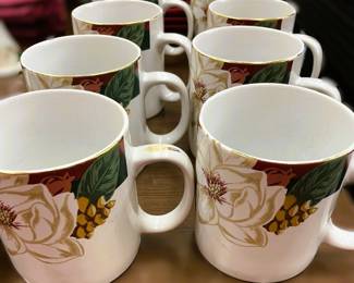 Tienshan "Magnolia" Fine China Mug Set 8 PCS
