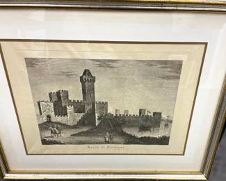  Framed Engraving "Rocca di Sirmione"