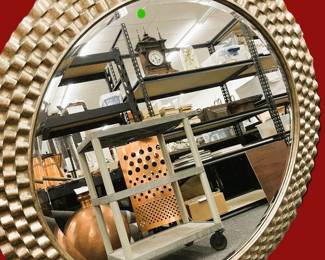  Contemporary Round Wall Mirror with Metal Frame