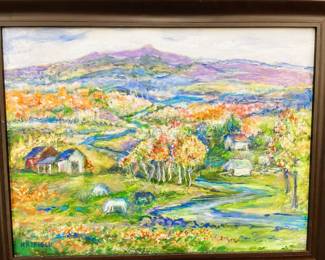 Framed Landscape Painting by Hatfield