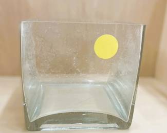 Clear Glass Square Cube Vase