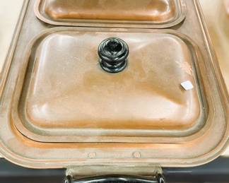  Copper Double Chafing Dish with Lids