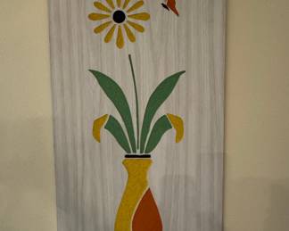Mid-Century Modern Floral Wall Art Panel