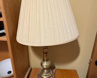 Stiffel Brass Table Lamp with Pleated Shade