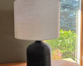 Jolina Black Rattan Table Lamp