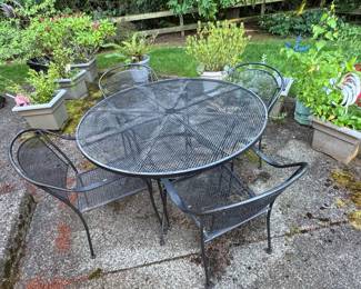 Vintage Woodard Wrought Iron Patio Dining Set