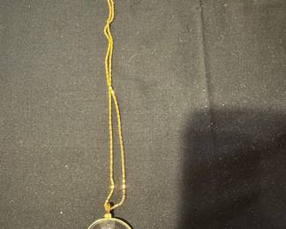 Gold Tone Chain with Magnifying Glass Pendant