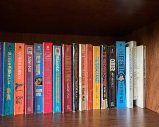 Collection of Vintage Paperback Science Fiction and Thriller Novels by Isaac Asimov and Adam Hall