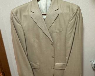 Men's Tan Herringbone Wool Blend Blazer