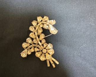 Rhinestone Floral Brooch