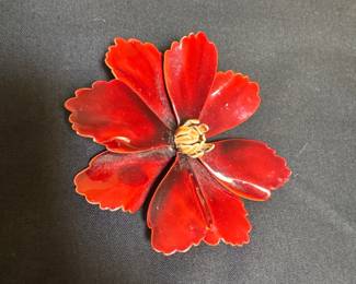 Alana Stewart Red Poppy Brooch