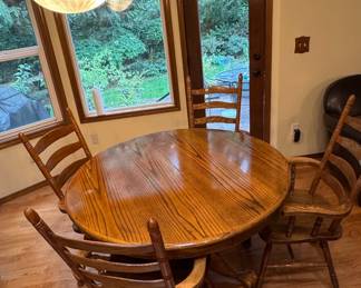 Oak Dining Table and Chairs Set