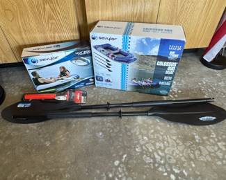 Sevylor Colossus 400 and Sevylor HUI 200 Inflatable Boats with Paddles and Pump
