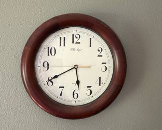 Seiko QXA522BLH Round Alder Wood Wall Clock