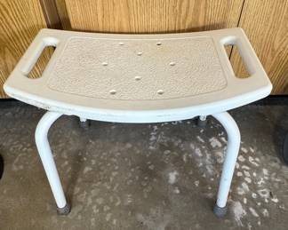 White Plastic Bath Safety Shower Chair with Handles