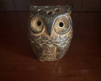 Vintage Ceramic Owl Tealight Holder / Incense Burner