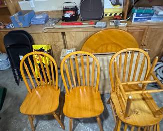 Wooden Spindle Back Dining Chairs (Set of 3)