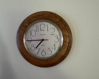 Verichron Quartz Wall Clock with Oak Frame