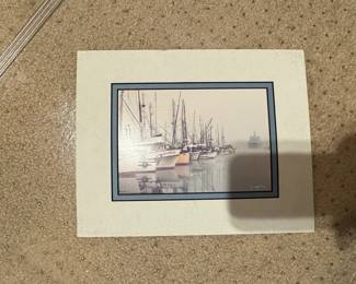 Signed Etching of Sailboats by Don Davey