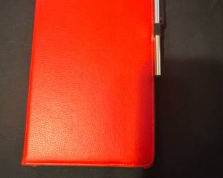 Red Faux Leather A5 Notebook with Pen Loop
