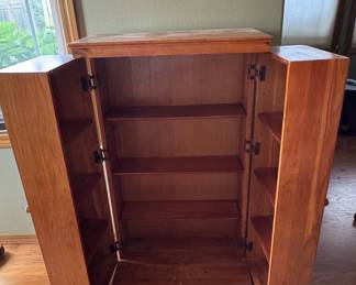 Leslie Dame Solid Oak Multimedia Storage Cabinet