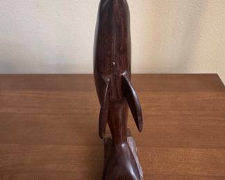 Carved Ironwood Dolphin Sculpture