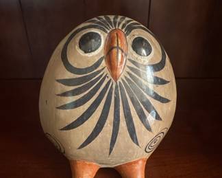 Tonala Mexican Pottery Owl Figurine