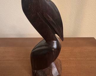 Hand-Carved Ironwood Pelican Figurine