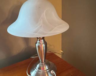 Brushed Nickel Table Lamp with Frosted Glass Shade