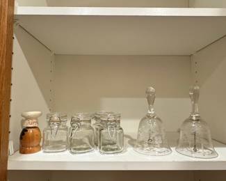 Etched Glass Bell with Clapper