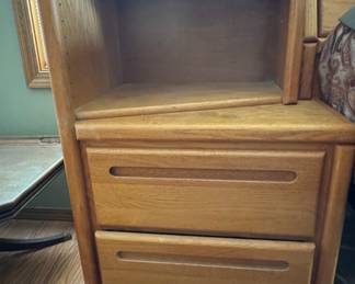 Vintage Solid Oak Nightstands - Set of 2