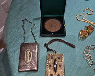 Sterling Silver Flapper era Compact coin purse's