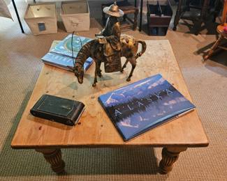 Heavy Metal Asian inspired statue of man and horse