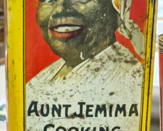 Very rare "Aunt Jemima Cooking and Salad Oil, Aunt Jemima Mills, St. Joseph, Missouri." antique tin