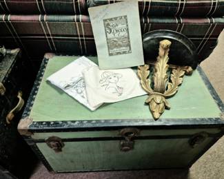 Primitive painted trunk