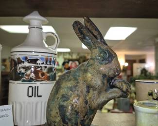 Vintage cast bronze rabbit