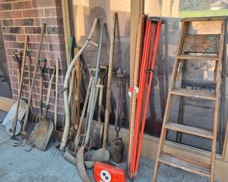 Large selection of outdoor hand tools