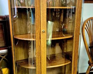 Oak curio cabinet