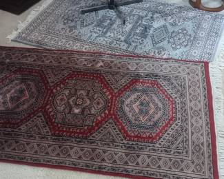2 hand tied oriental carpets
