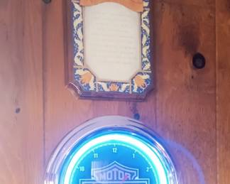 Harley neon clock