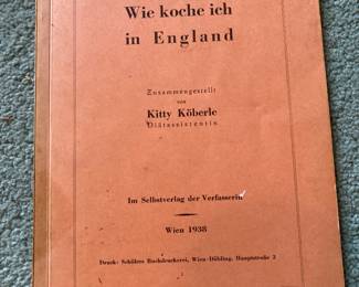 1938 German language cookbook