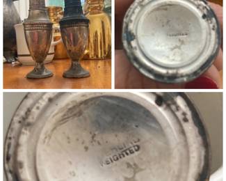 Vintage sterling silver weighted salt and pepper shakers