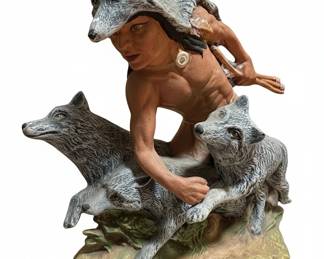 Provincial Mold Native American Indian Wolves Figurine second image