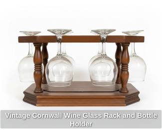 Vintage Cornwall Wine Glass Rack and Bottle Holder
