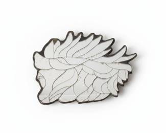 Art Glass Leaf Motif Mirror second image