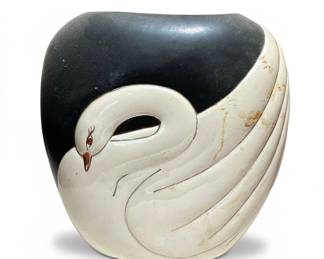 Art Deco Swan Ceramic Vase second image