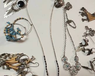 Assorted Sterling Silver and Southwestern Style Jewelry Collection third image